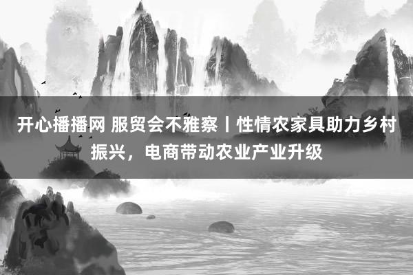 开心播播网 服贸会不雅察丨性情农家具助力乡村振兴，电商带动农业产业升级